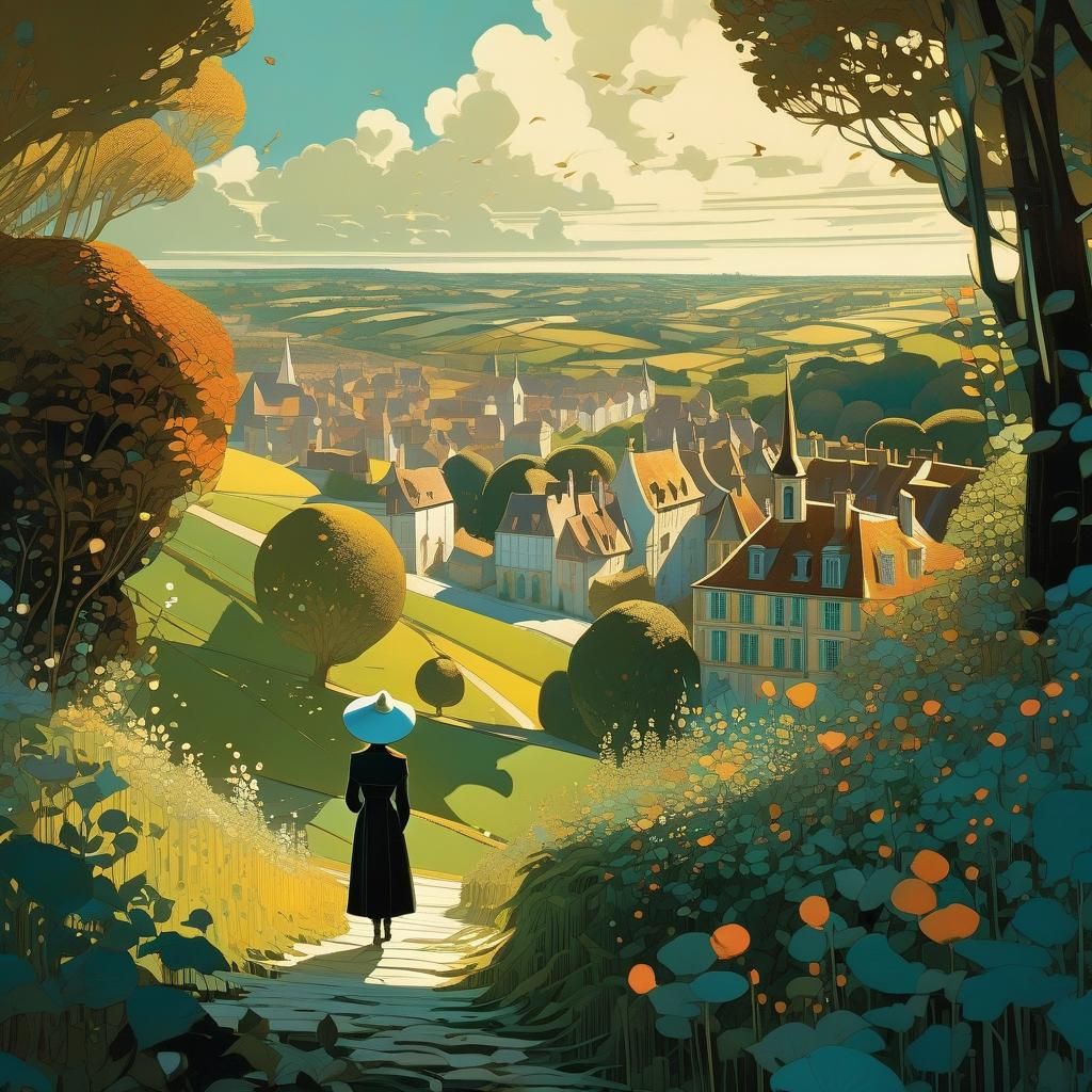 Normandy Storybook Scene with Madame Bovary, 3D Art