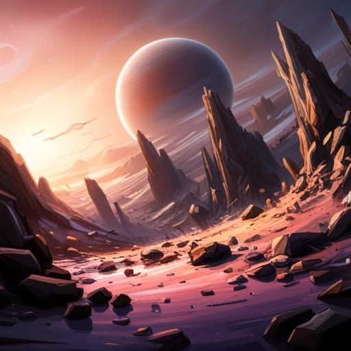 Desolate Wasteland: Sunset on a Dead Planet