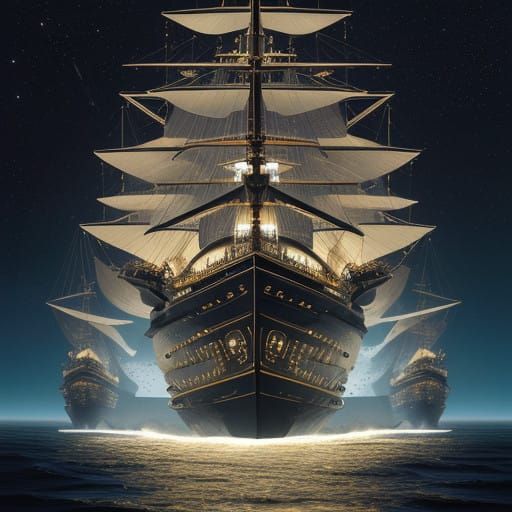 Majestic Ondergoshian-Class Starship in Photorealistic Detai...