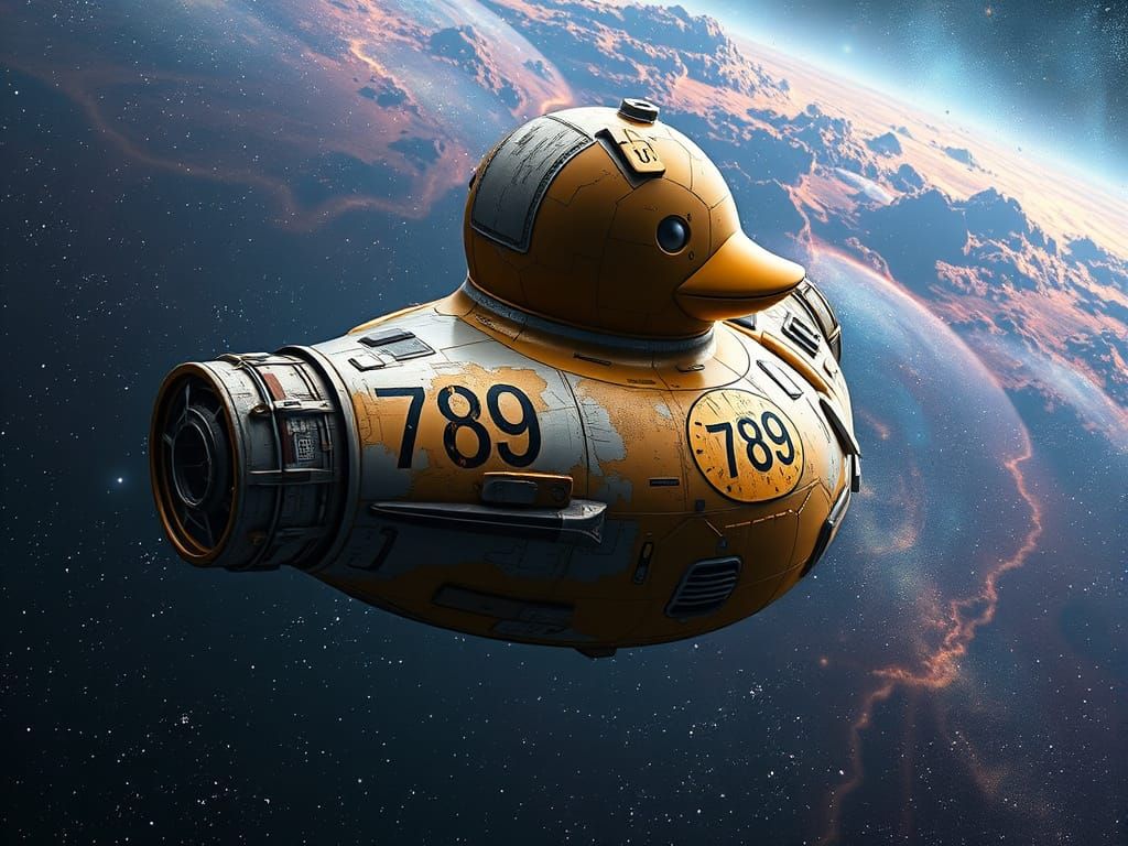 Cyberpunk Space Station in a Starry Galaxy