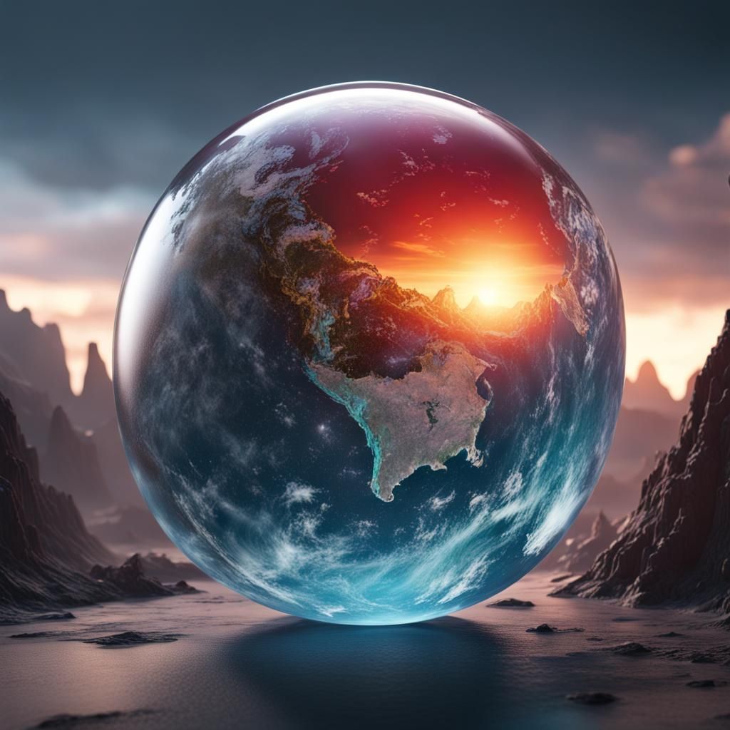 Glass Earth: Detailed Matte Painting in Deep Color