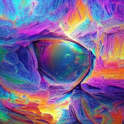World Suspended in Psychedelic Opal Stone