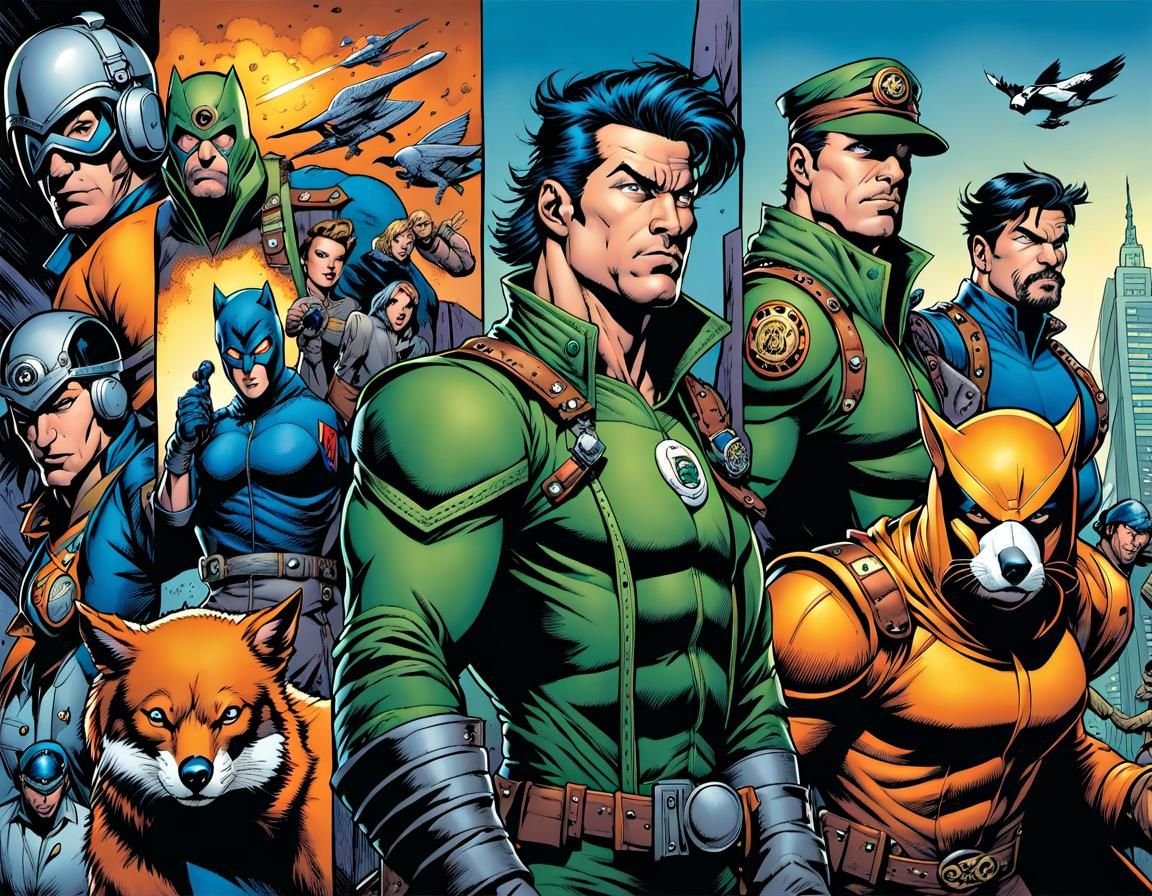 Comic Book Page: Animal Cybernetic Heroes Escape