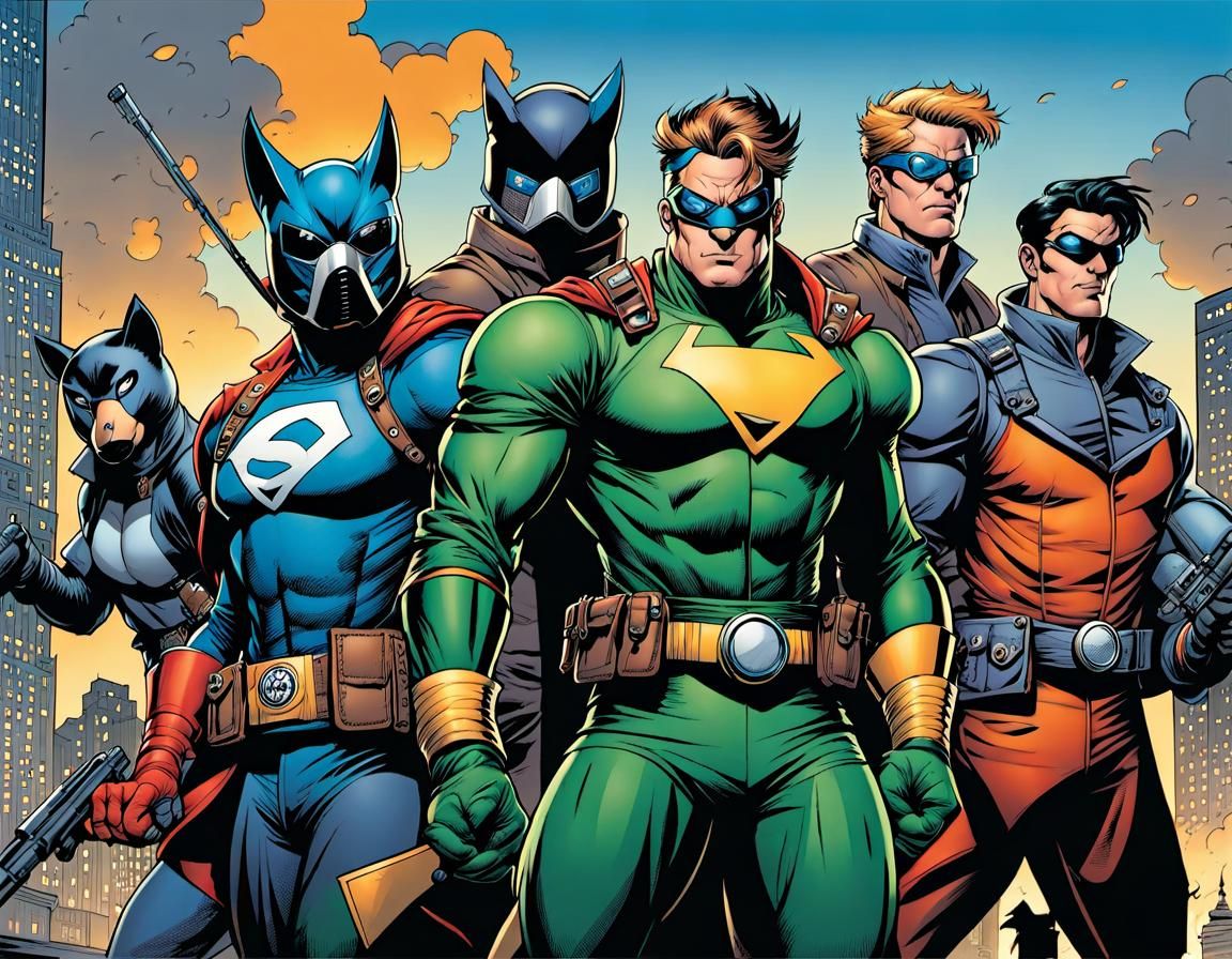 Comic Book Heroes Escape Gas Mask's Lair