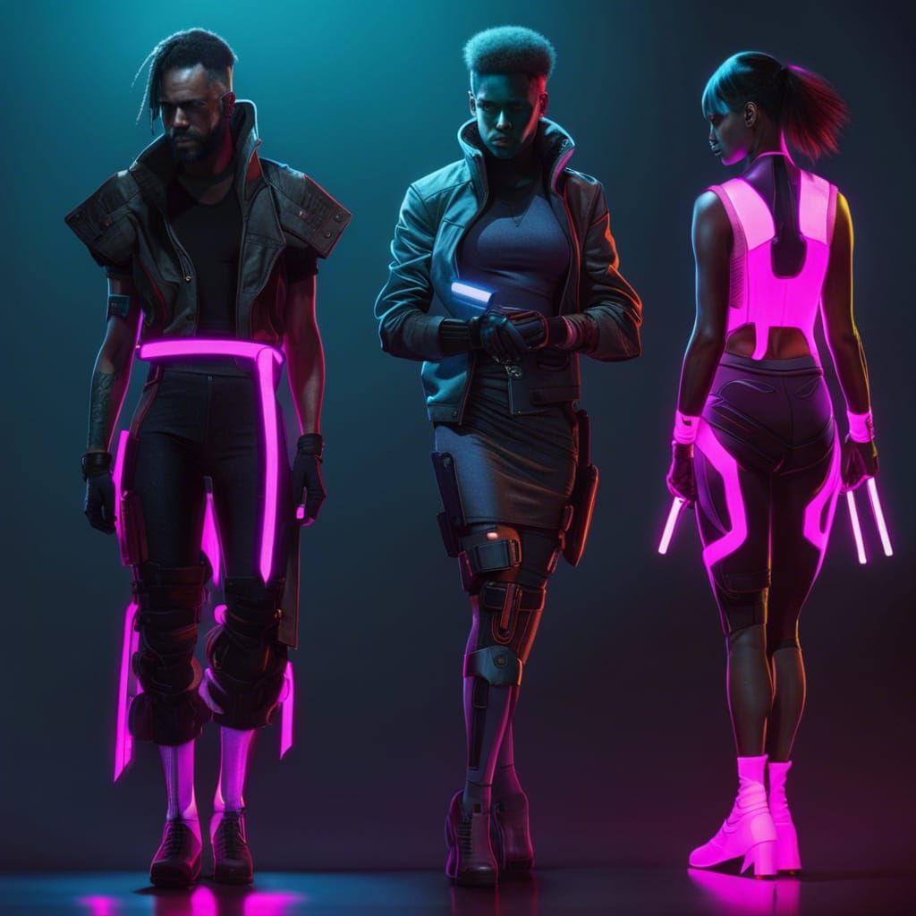 Neon Cityscape in Cyberpunk 2099 Style