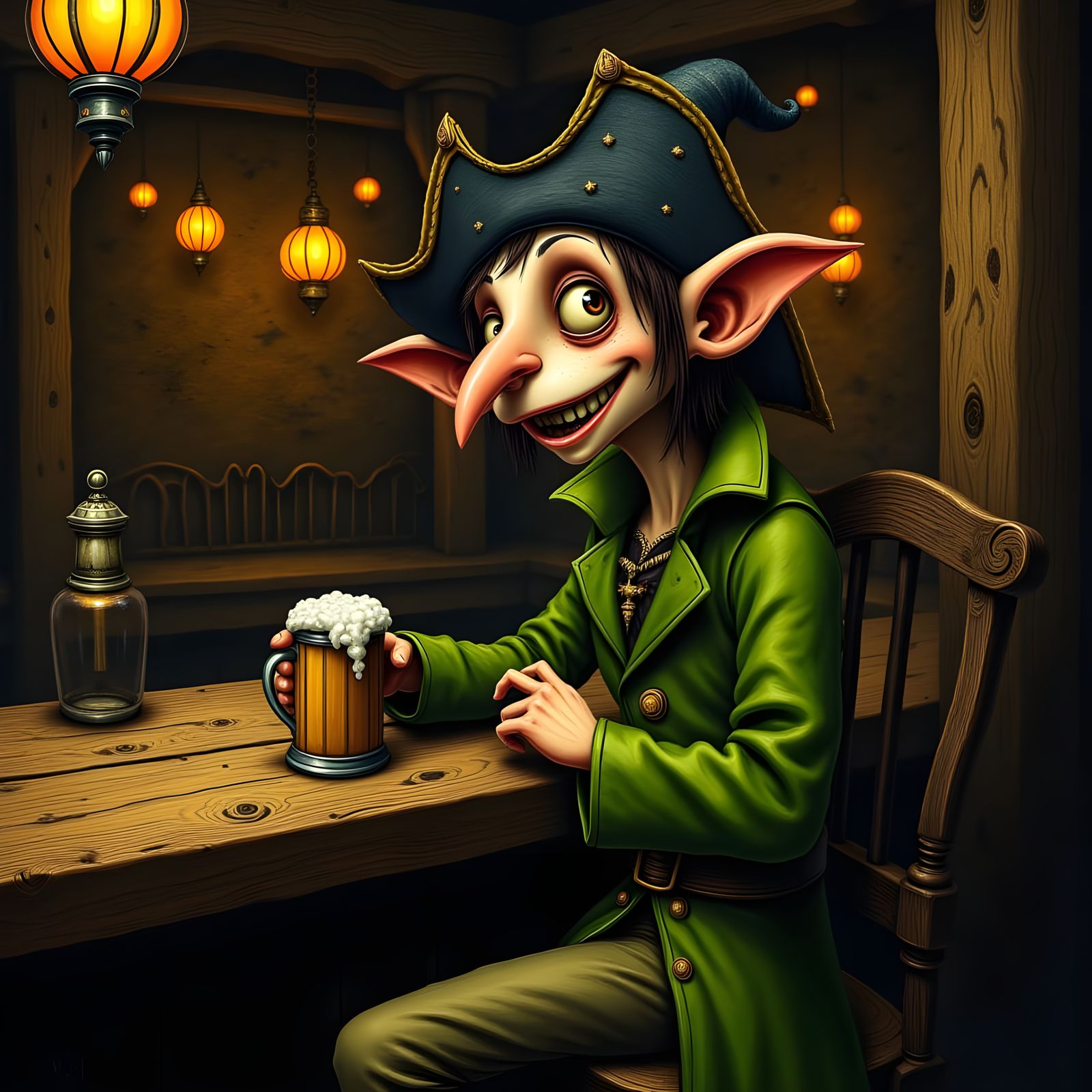 Pirate Elf Cheers with You at the Tavern