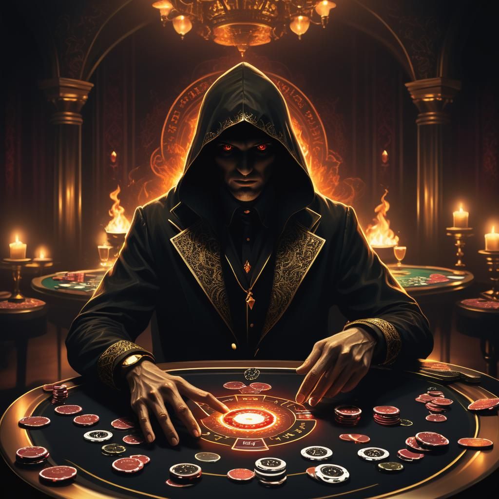 Dark fantasy poker game.