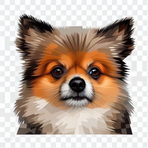 Cute Pomeranian in Abstract Cubism Style