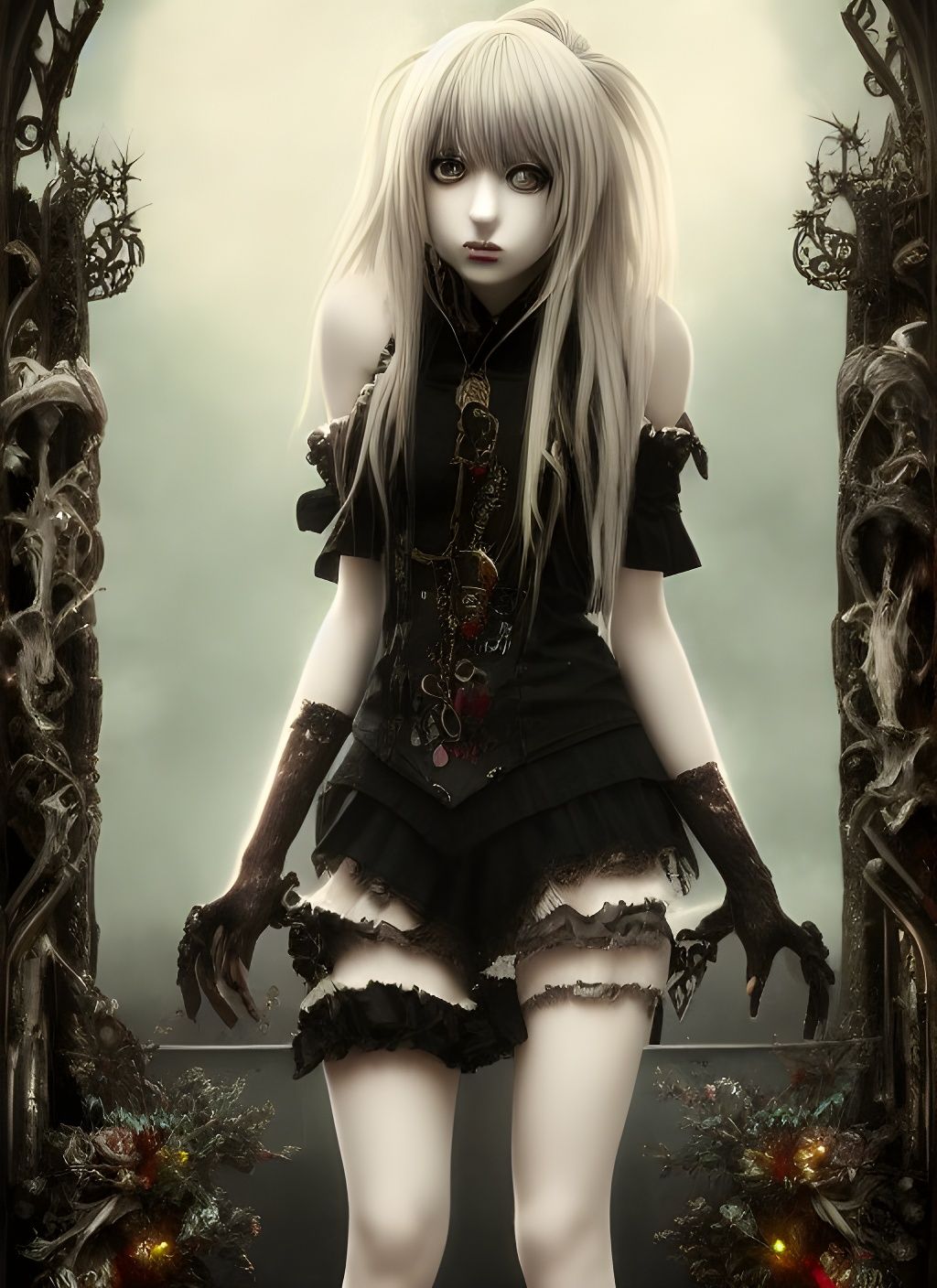 Misa Amane: Hyperdetailed Art Nouveau Underwater Render