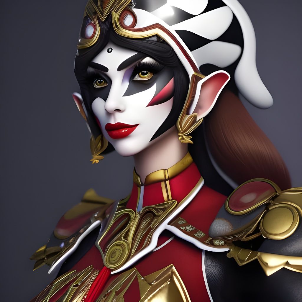 Expressive Harlequin Elf Clown in Artgerm Style