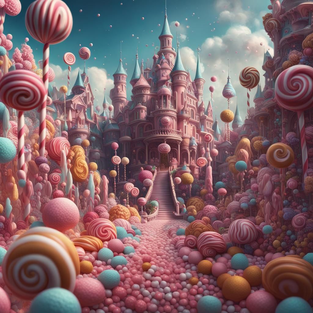 Epic Candy Wonderland Digital Matte Painting