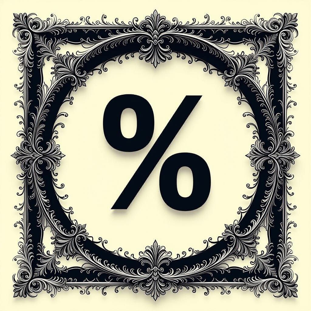 Minimalist Percentage Sign with Intricate Typography