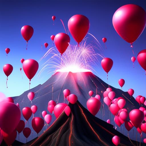 Volcanic Confetti Explosion: A Neon Visual Feast