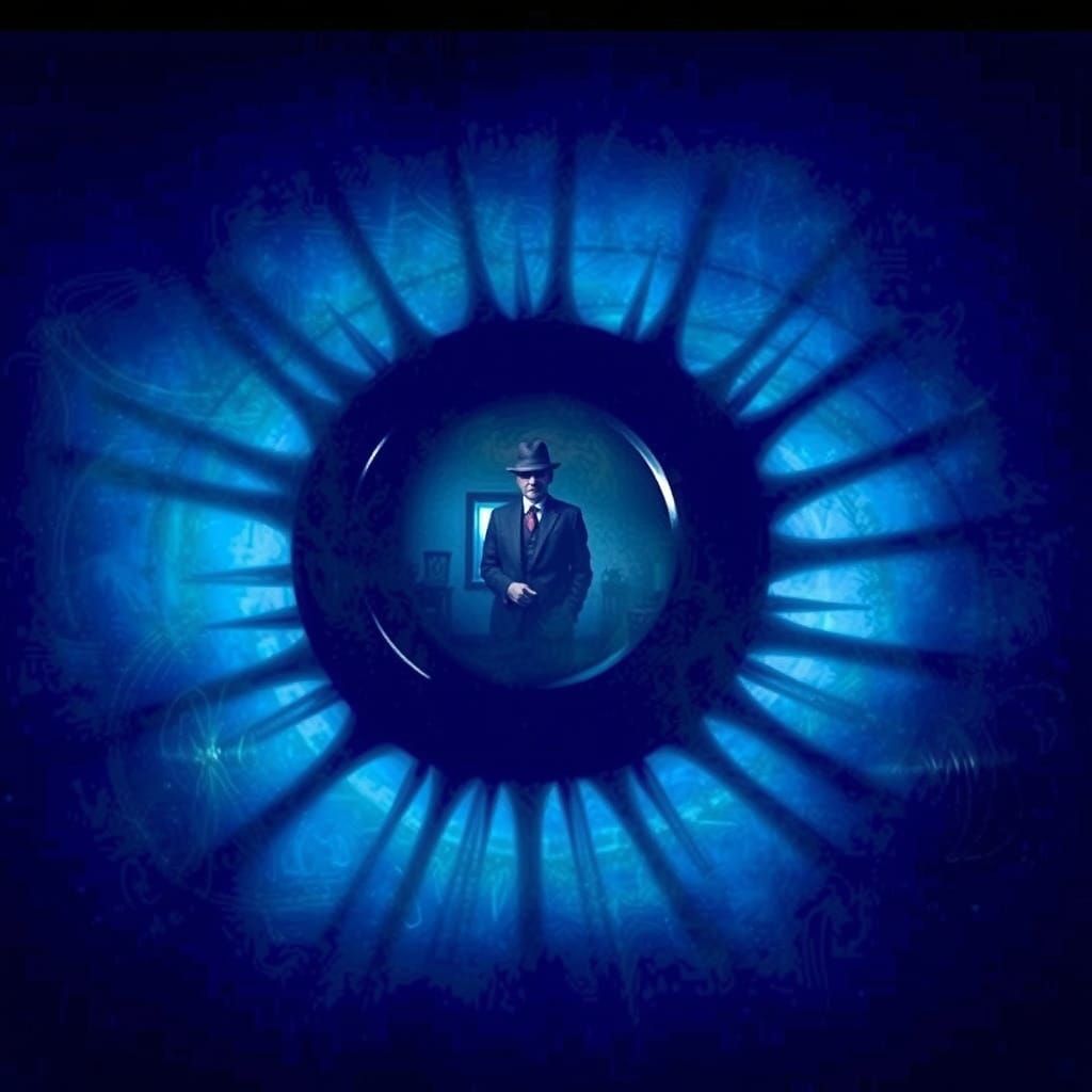 Ethereal Portrait of an Old Man in the Eye of a Mysterious S...