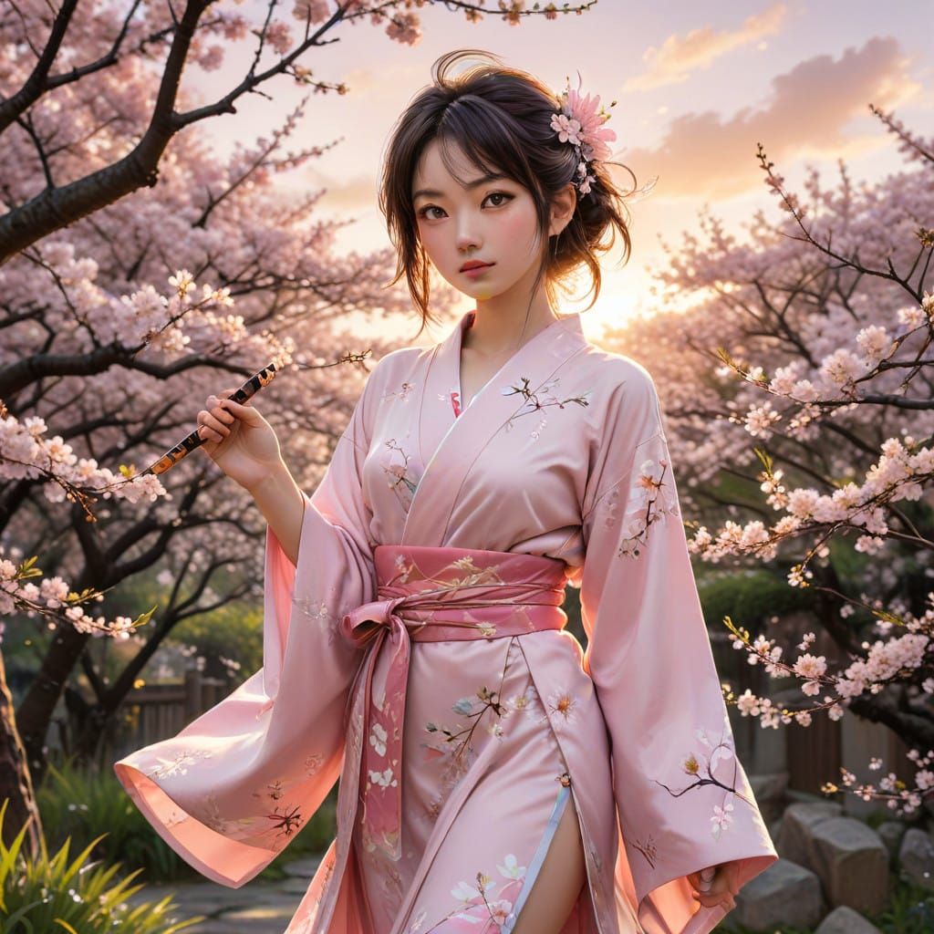 Anime Beauty in Pastel Paradise