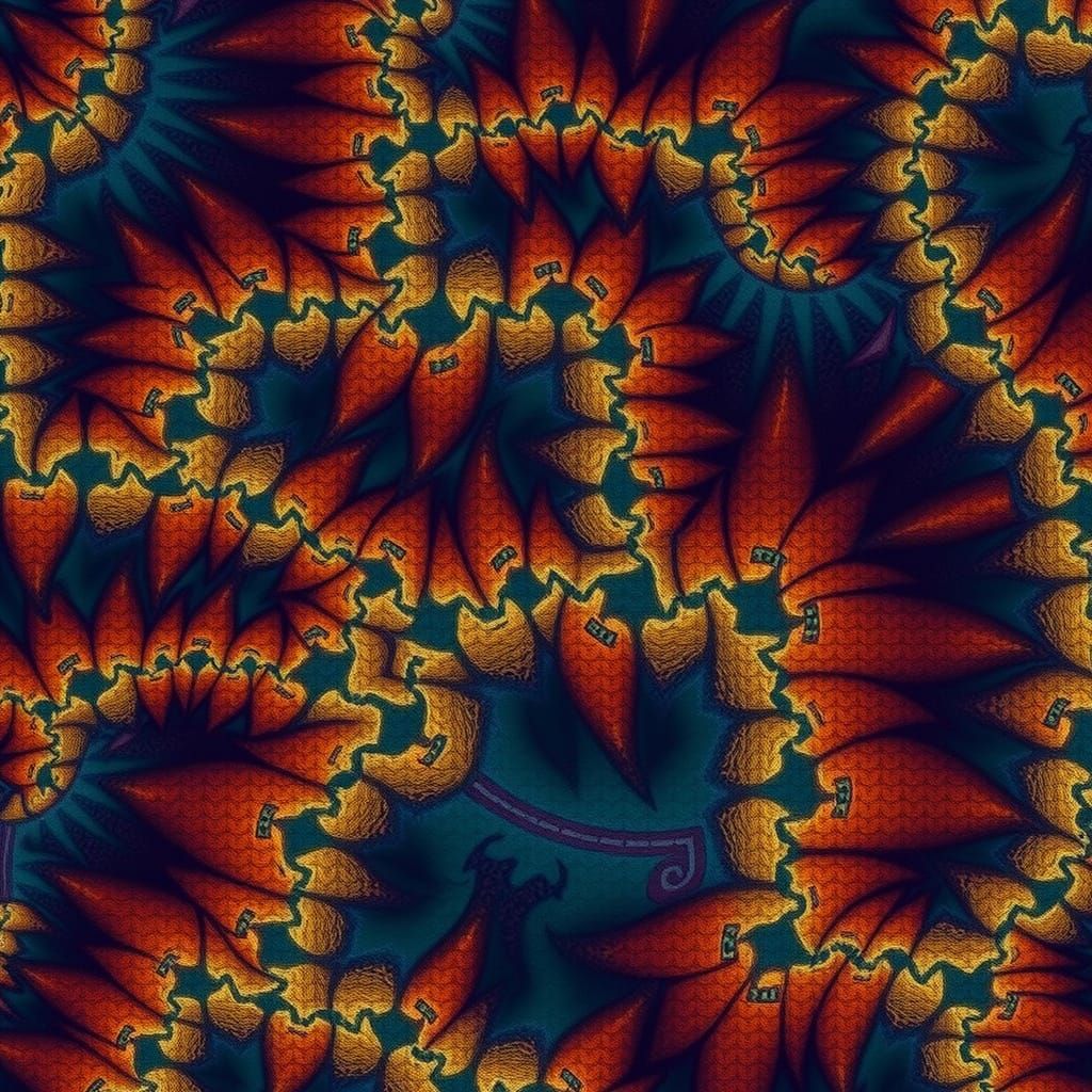 Fractal Tessellated Autostereogram Optical Illusion Art