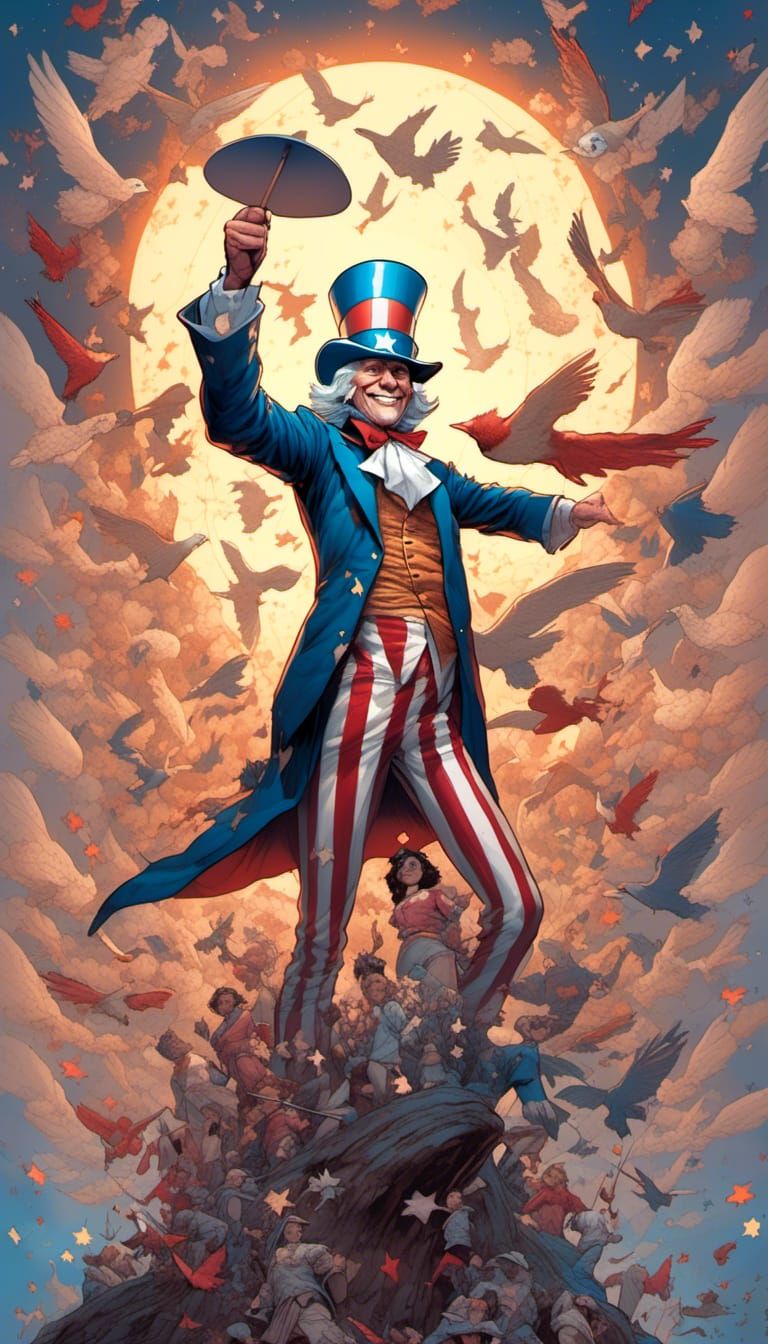 Uncle Sam Wishes Happy Independence Day