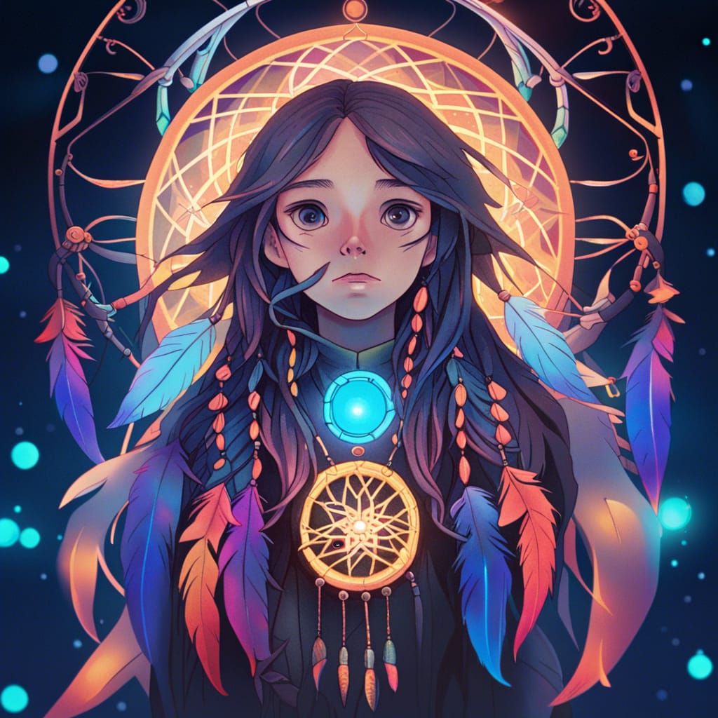 Dreamcatcher in Ghibli Style with Astral Colors