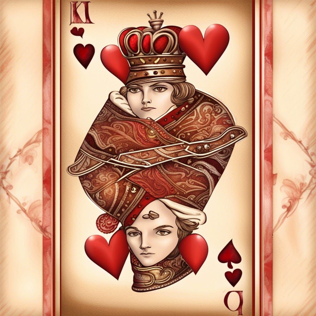 Romantic King of Hearts Playing Card