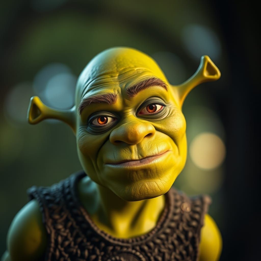 Emaciated Black Shrek: Professional Photography