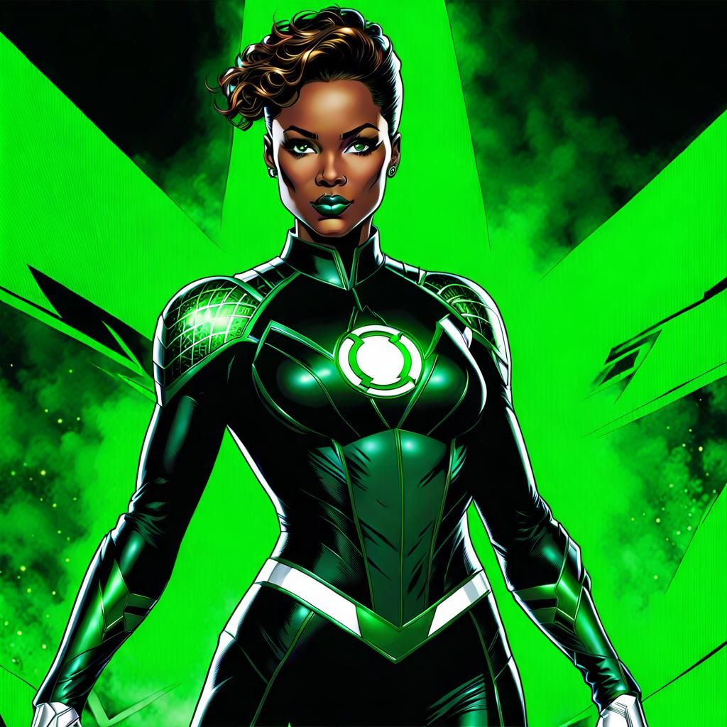 Halle Gordon as Green Lantern Comic Book Art
