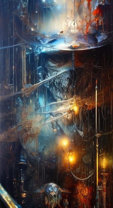 Death Tarot Card in Victorian Obsidian Foil Style