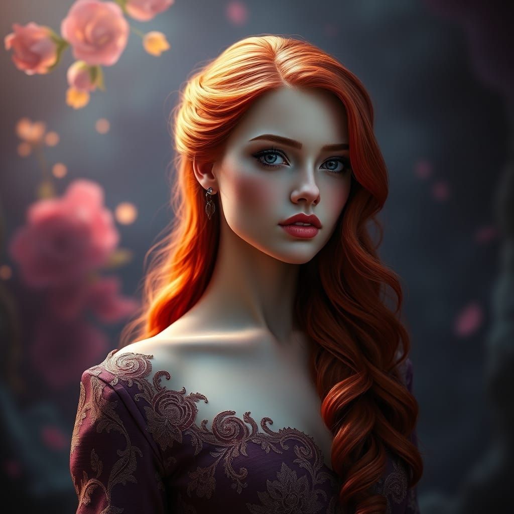 Stunning Redhead Portrait in Enchanted Fantasy Style