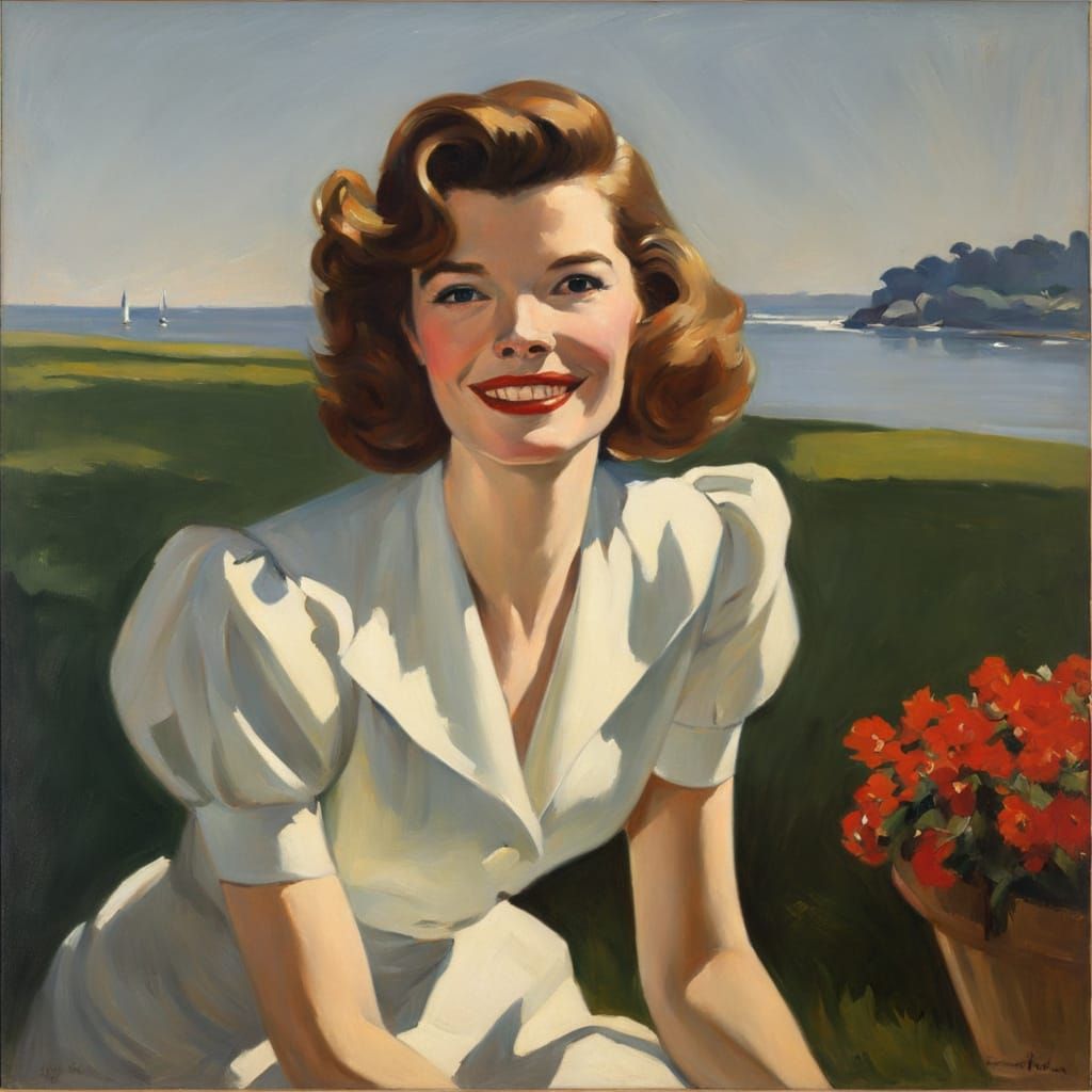 Edward Hopper's Portrayal of a Young Katherine Hepburn