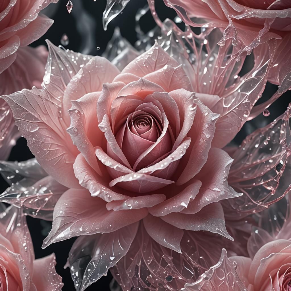 Pink Crystal Structure in Hyperrealistic Digital Art