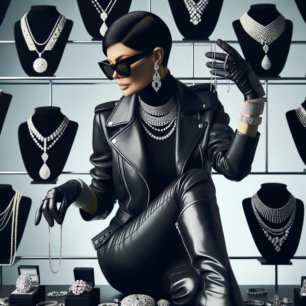 Stealthy Heist in Black Leather Chic