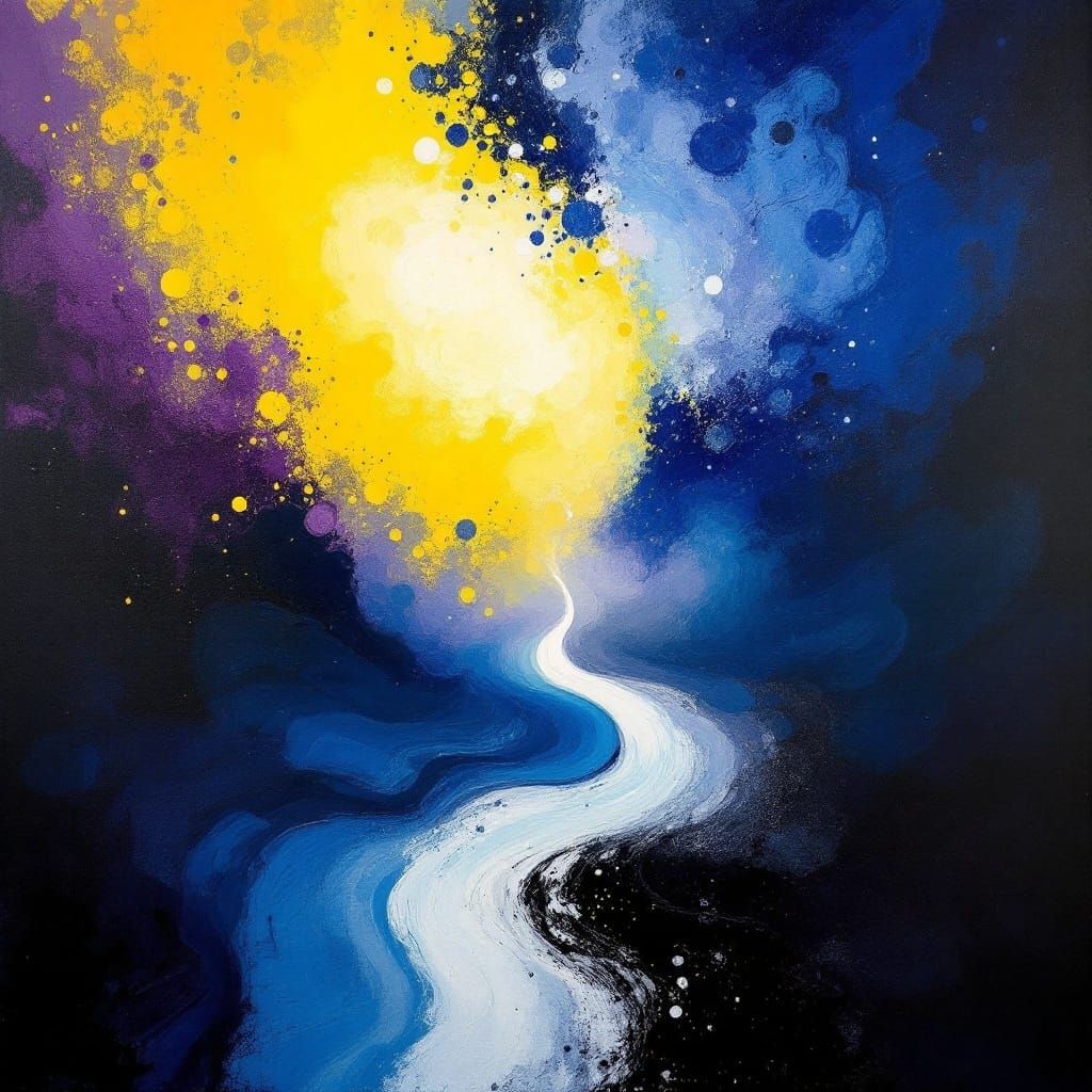 Emotional Harmony in Vibrant Yellow and Muted Blues