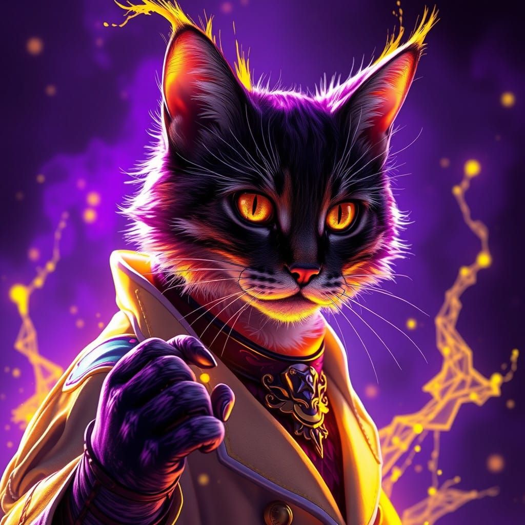 Dark Fantasy Doctor Cat Concept Art in 8K Resolution