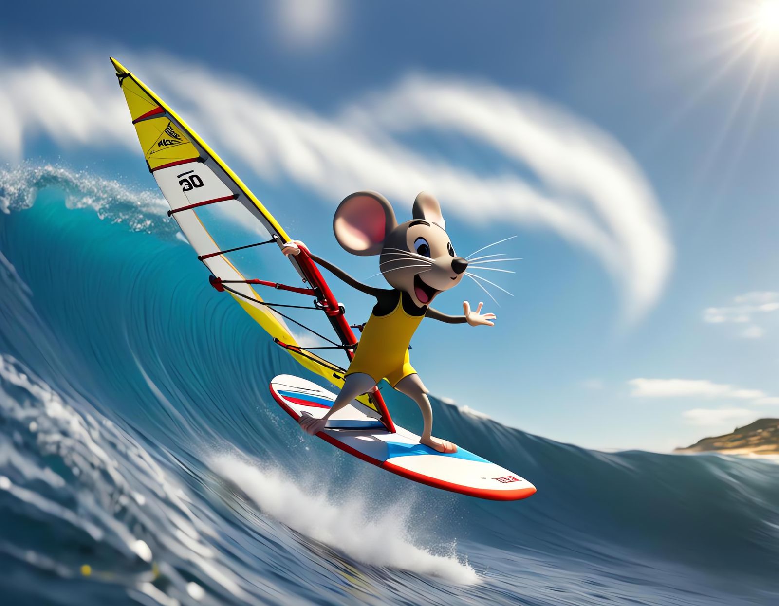 🆗Extreme mouse! Windsurfing. Wind
