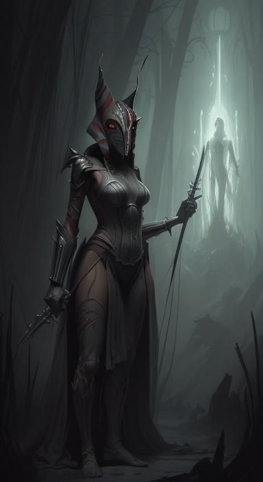 Ahsoka as Sinister Boogeyman in Dark Fantasy Art