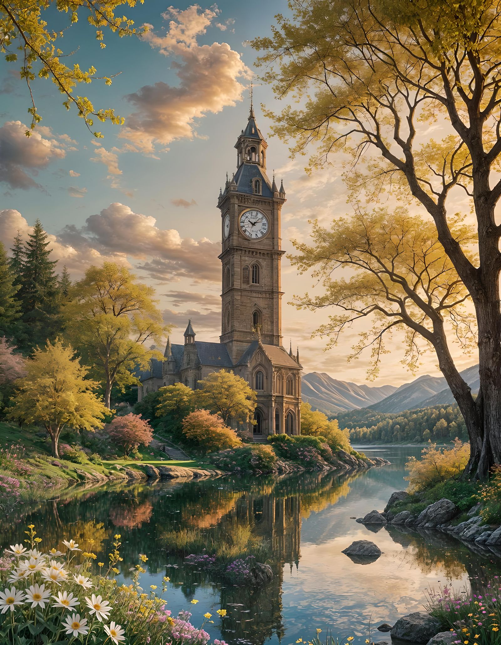 Golden Hour Clocktower: A Moment of Perfect Time