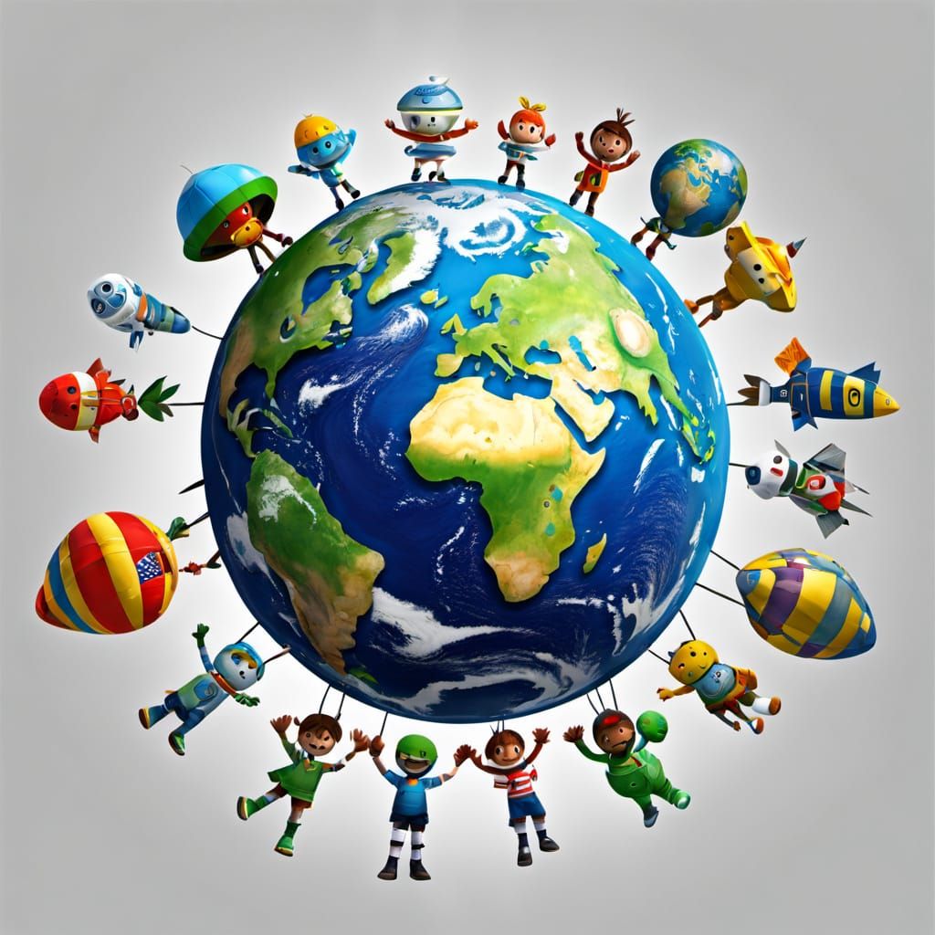 Cartoon Earth Mascot for Environmental Education