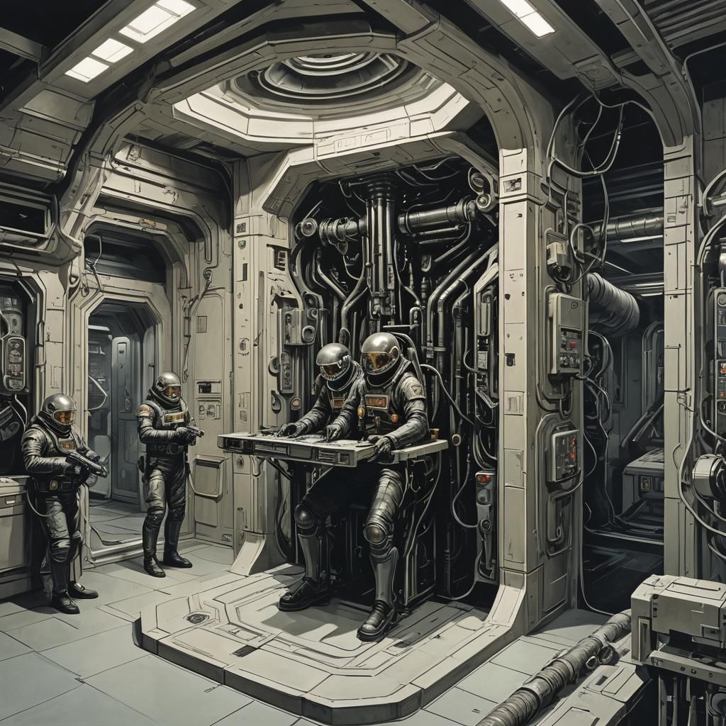 Futuristic Reptilian Bathyscaphe in Sci-Fi City