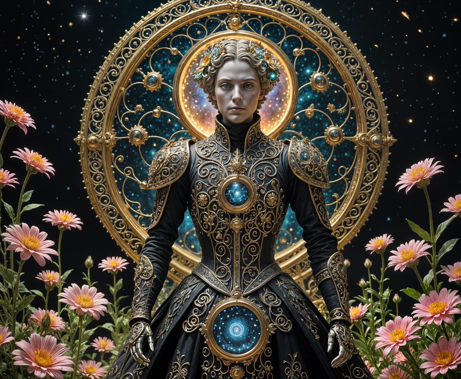 Baroque Automaton in Spectral Flower Field