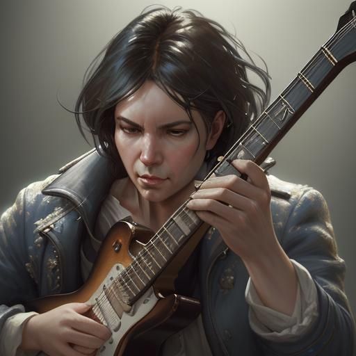 Beethoven Shreds: Electric Guitar Portrait in Art Nouveau St...