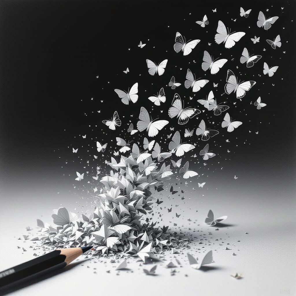 Pencil Shavings Transform Into Butterflies