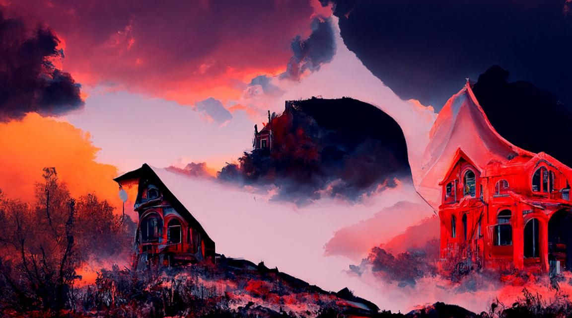 Post-Apocalyptic Victorian Manor Sunset, Hyperrealism