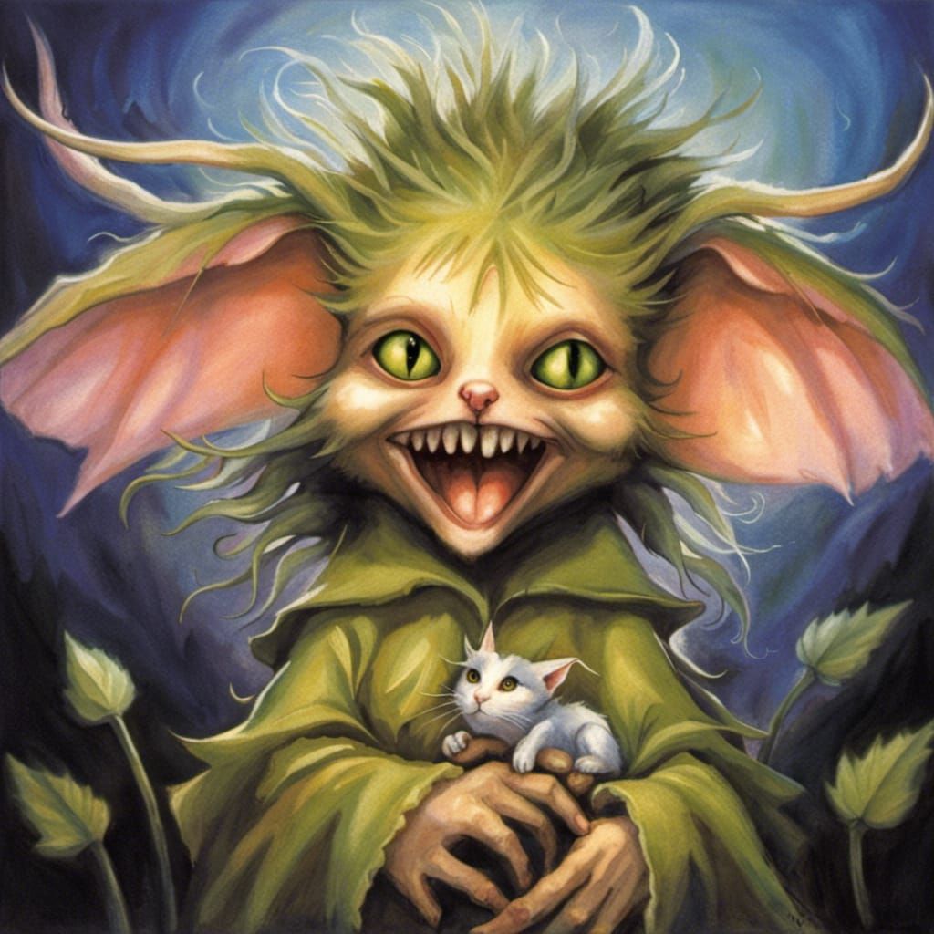 Dark Fairy Creatures in Shadows, Gothic Art