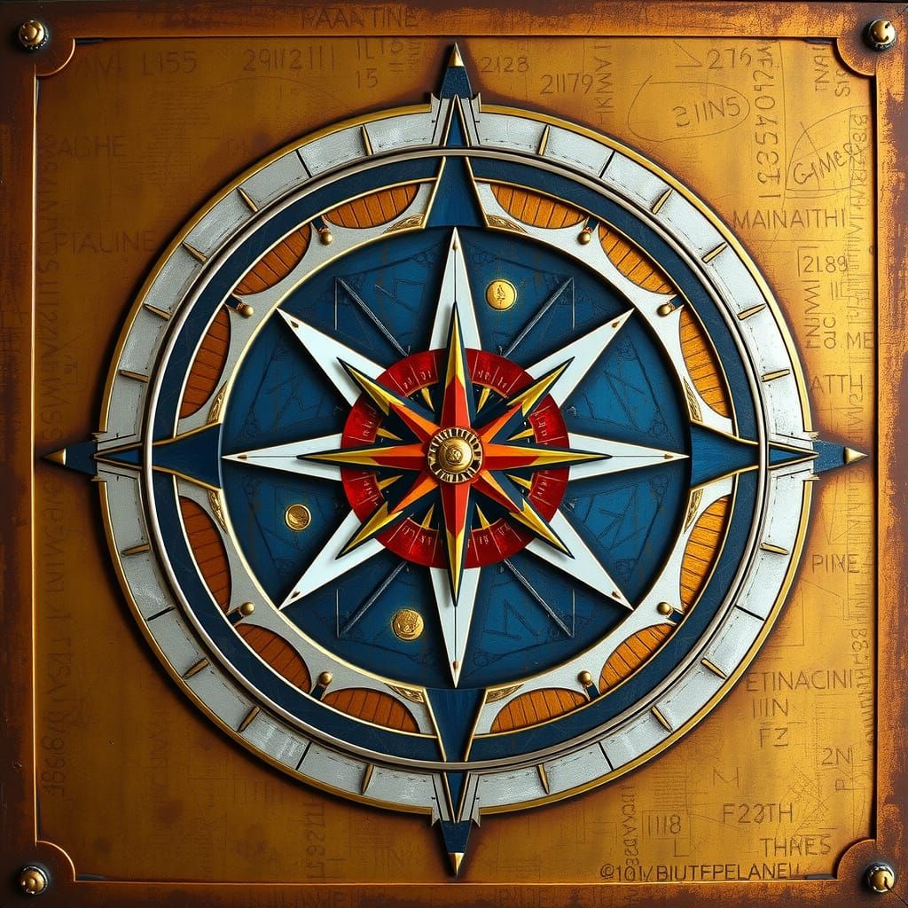 Renaissance Masterpiece: Geometric Harmony in Metallic Hues