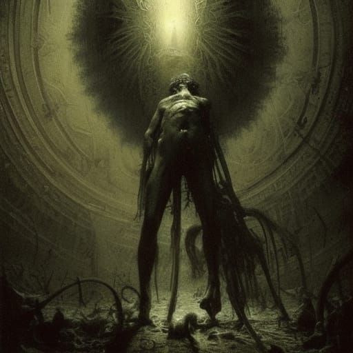 Horror Portrait of Wolfgang Jones in Doré Style