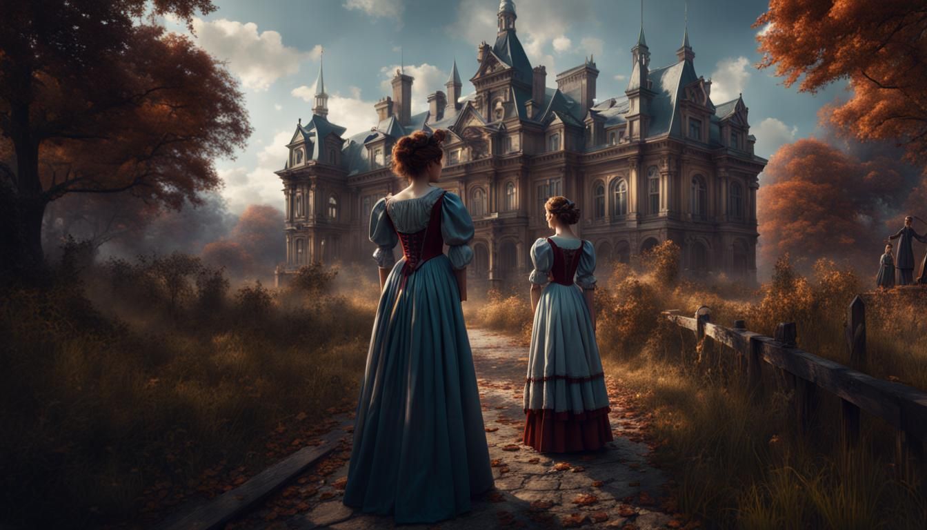 Victorian Girls Listening to a Story