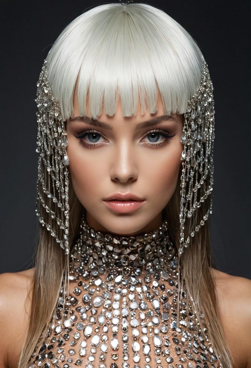 Fashion Portrait: Woman with Rhinestone Makeup