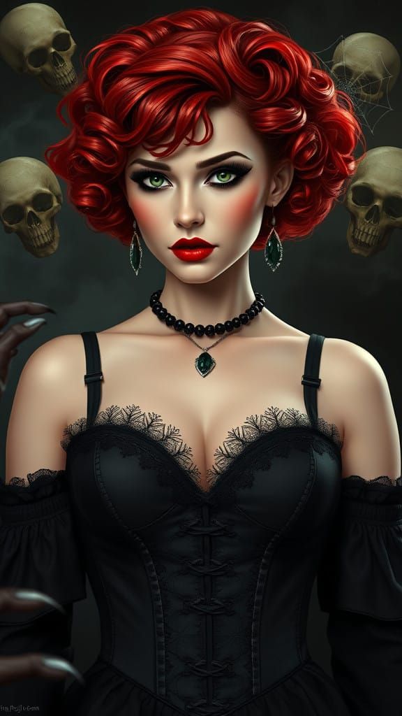 Steampunk Vampire Queen in Dark Victorian Elegance