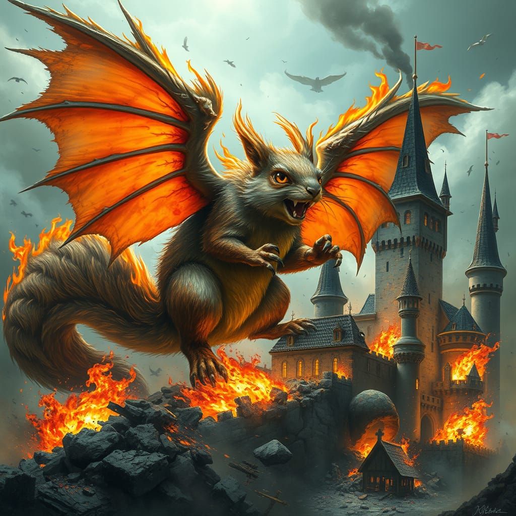 Fantastical Squirrel Destroys Medieval Castle
