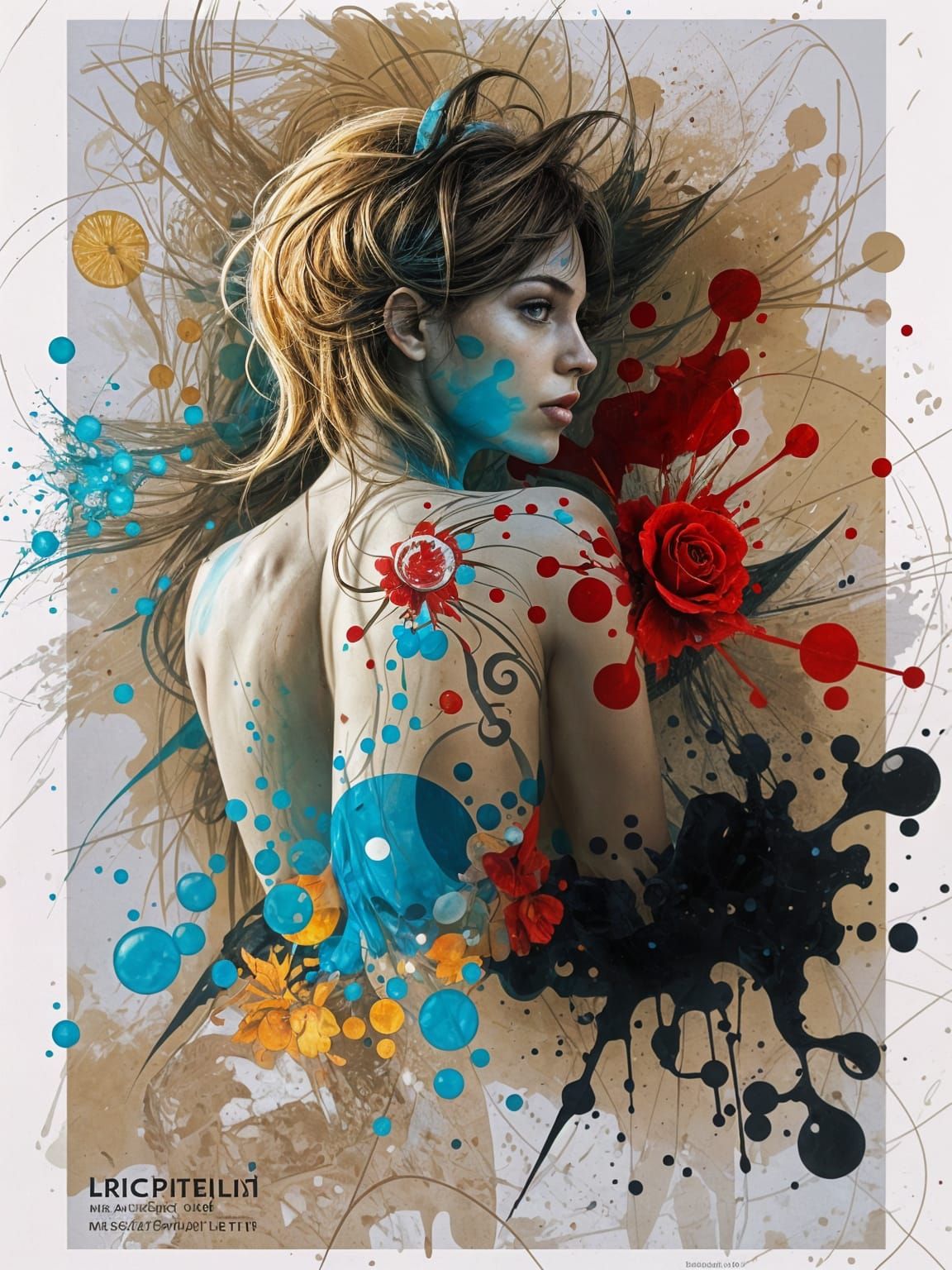 Ethereal Woman in Vibrant Triadic Hues