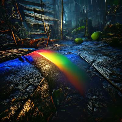 Vibrant Rainbow Against Dark Sky